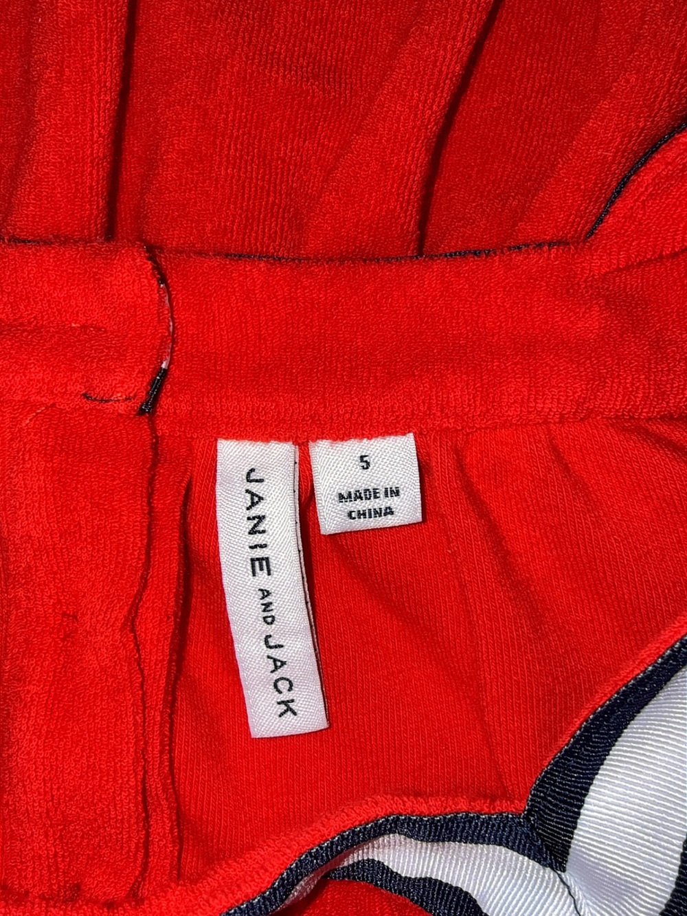 Like New Janie and Jack Patriotic Terry Cloth Sailor Dress Coastal Red Size 5 - Picture 7 of 11